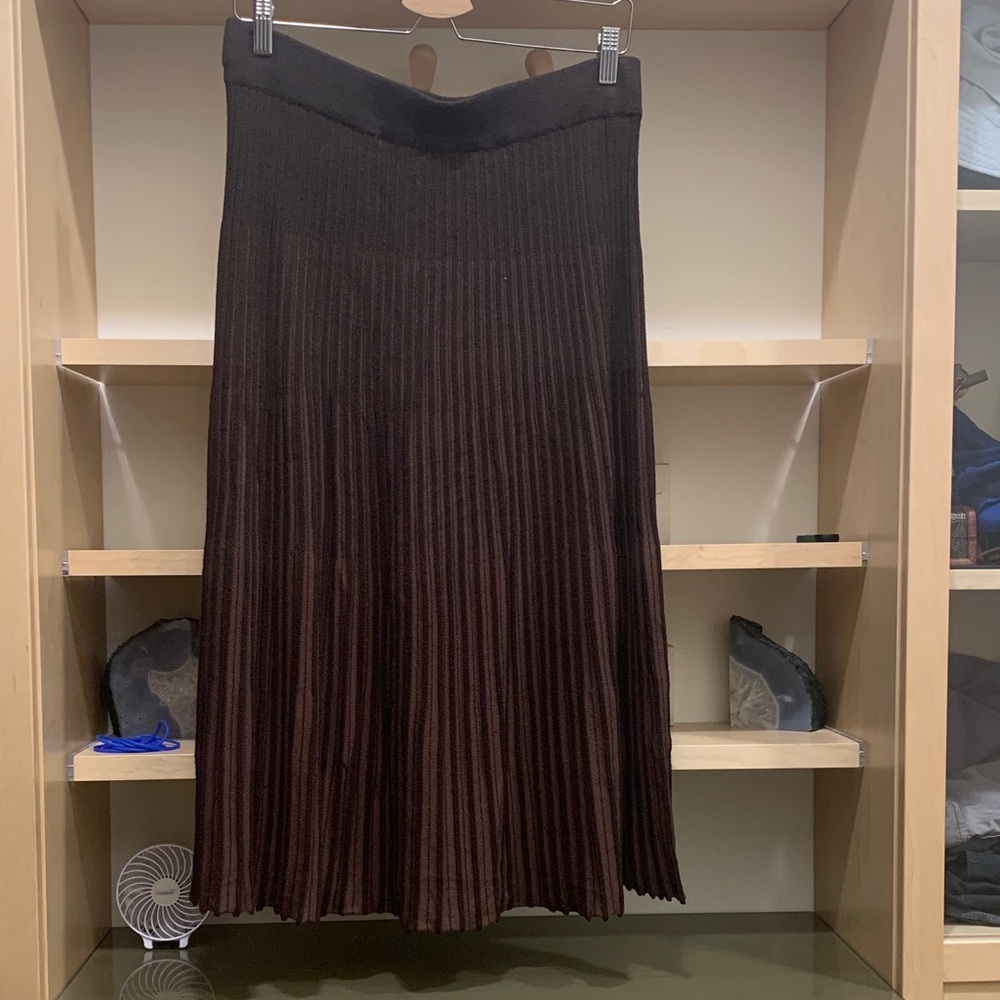 Max Studio Chocolate Brown Midi Skirt